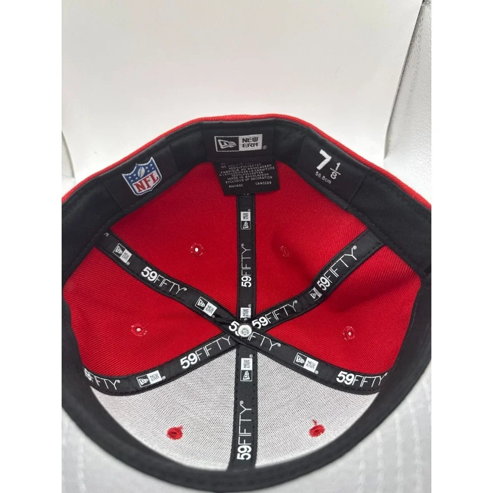 New Era 59FIFTY San Francisco 49ers Fitted Hat 7 1/8 NFL‎ Red & Black Logo